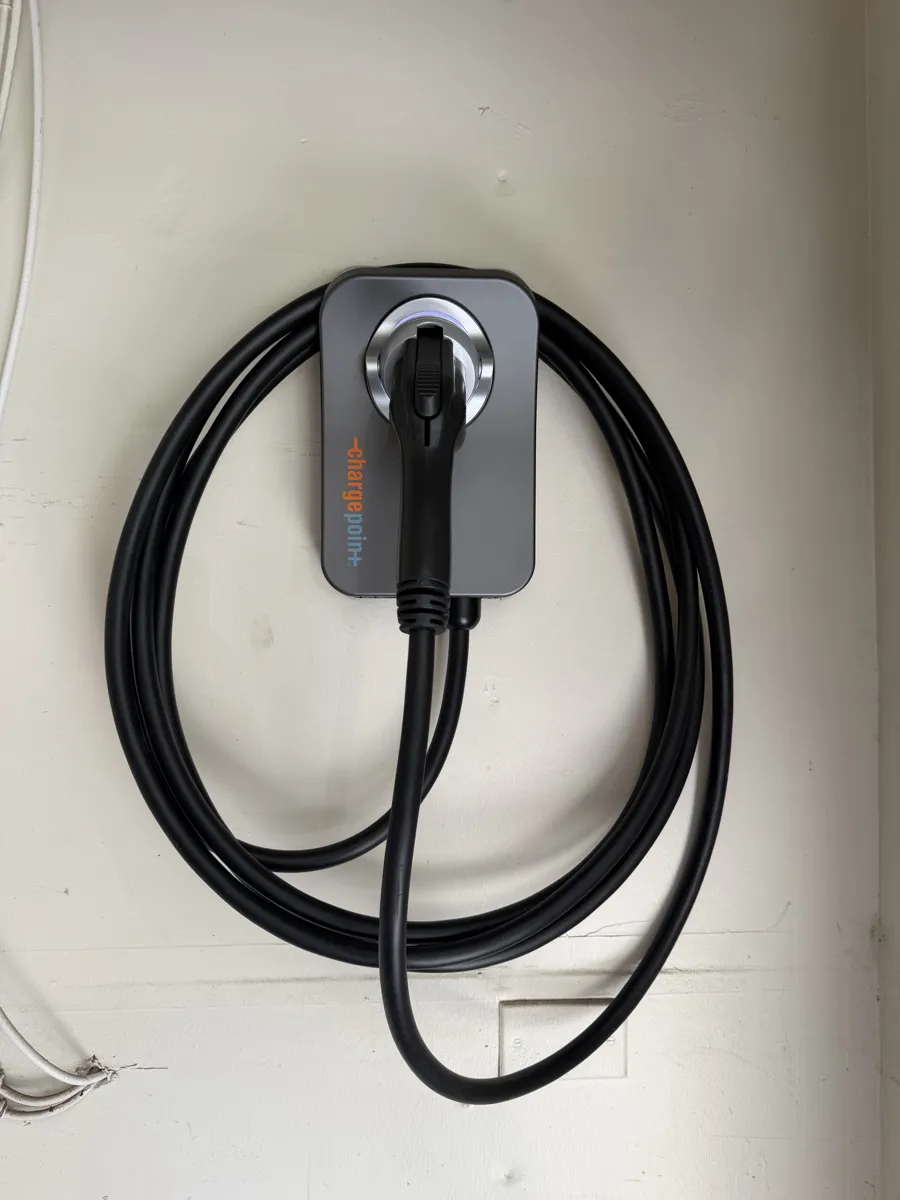 ChargePoint Home Flex installed on an interior wall
